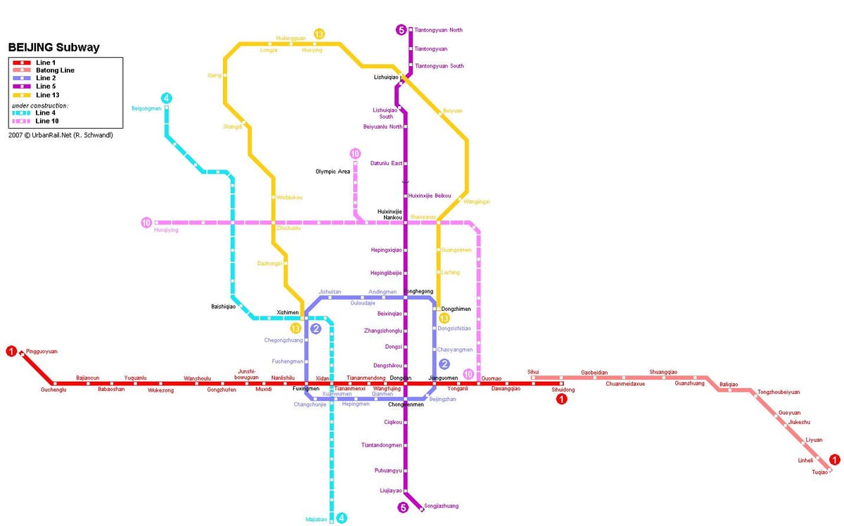 kat jeyografik nan Beijing vil la anba tè