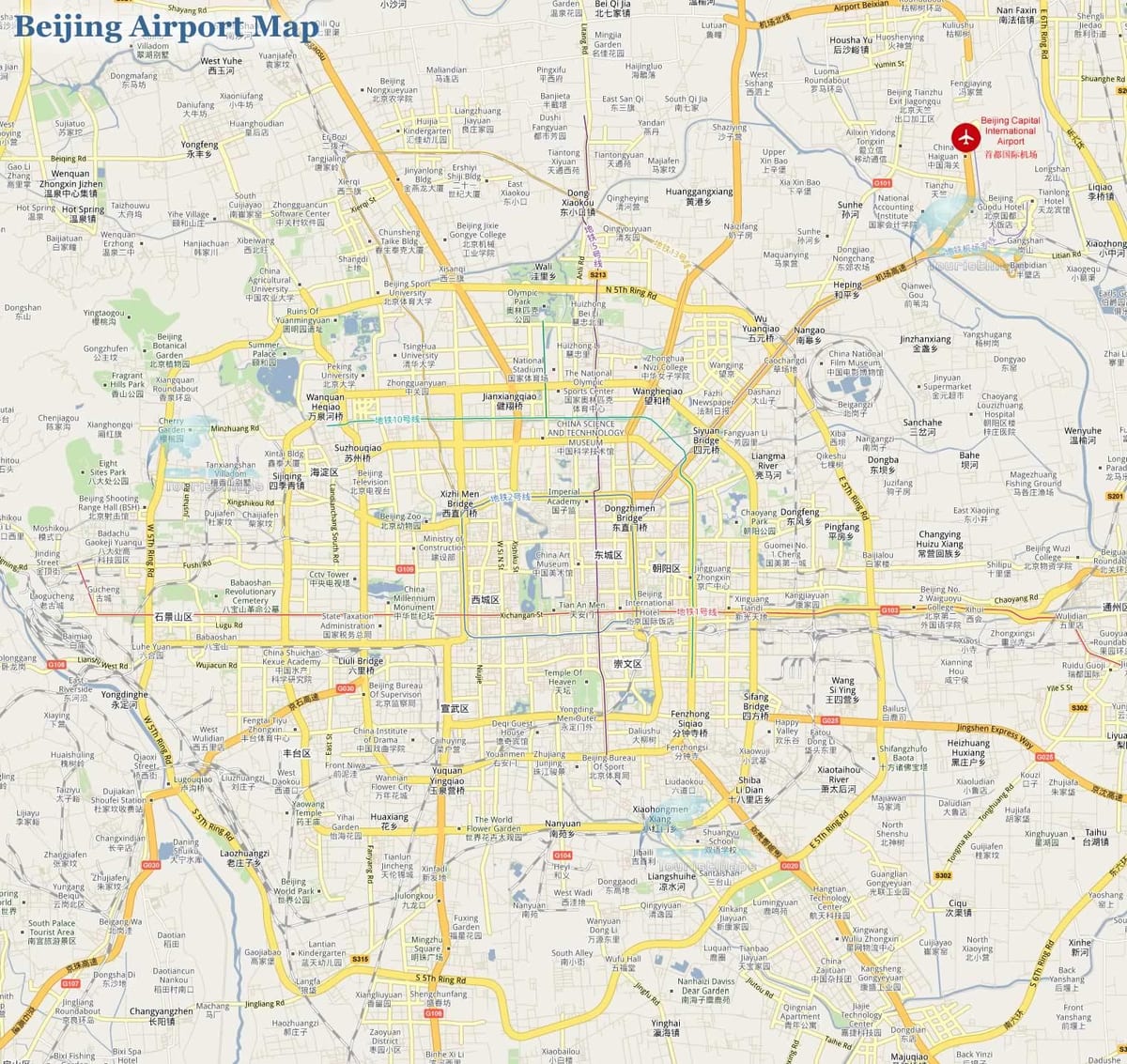 Beijing capital ayewopò kat jeyografik