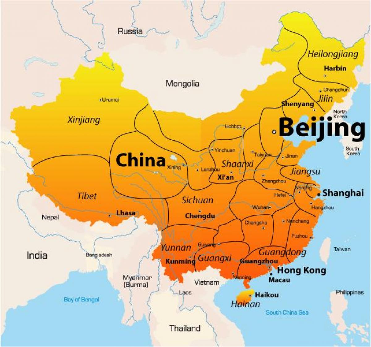 Peking sou kat jeyografik
