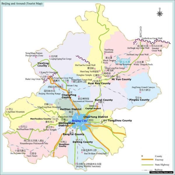 kat jeyografik nan zòn nan Beijing