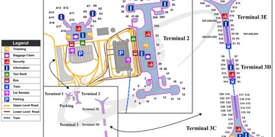 Beijing creole ayewopò tèminal 3 kat jeyografik